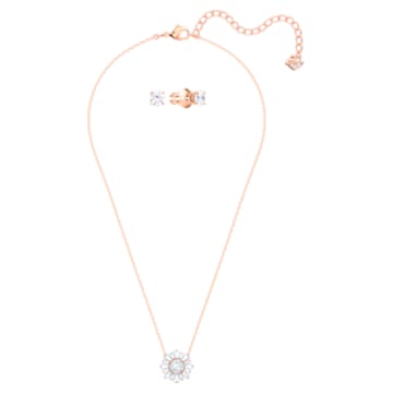 Sunshine Set, Weiß, Roségold-Legierungsschicht - Swarovski, 5480468