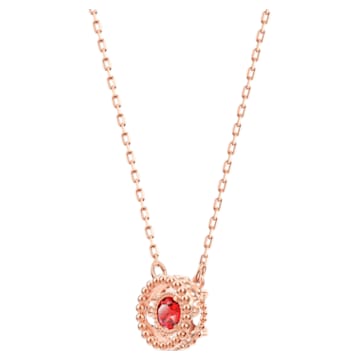 Oxygen necklace, Red, Rose-gold tone plated - Swarovski, 5481255