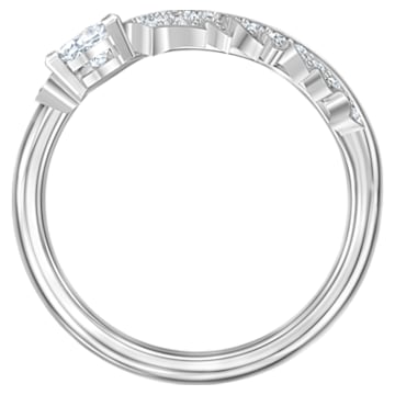 Nice motif ring, White, Rhodium plated - Swarovski, 5482913