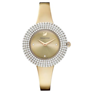 Crystal Rose 手錶, 金属手链, 金色, 香槟金色调润饰 - Swarovski, 5484045