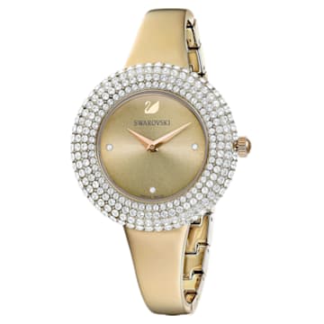 Crystal Rose watch, Metal bracelet, Gold-tone, Champagne gold-tone finish - Swarovski, 5484045
