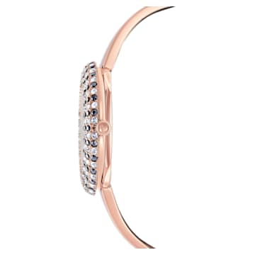 Crystal Rose watch, Swiss Made, Metal bracelet, Black, Rose gold-tone finish - Swarovski, 5484050