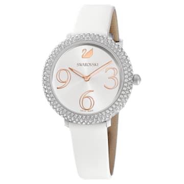 Crystal Frost watch, Small, White, Stainless steel - Swarovski, 5484070