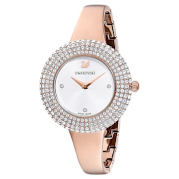 Crystal Rose watch, Metal bracelet, Rose gold tone, Rose-gold tone PVD - Swarovski, 5484073