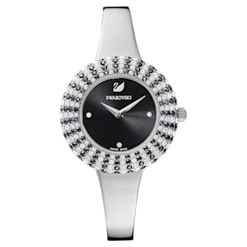 Crystal Rose Watch, Metal Bracelet, Black, Stainless Steel - Swarovski, 5484076