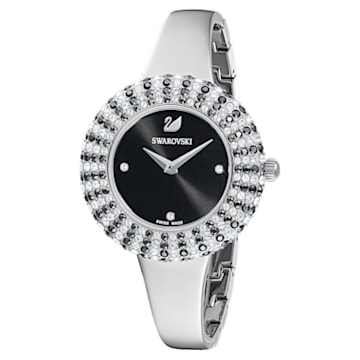Crystal Rose Watch, Metal Bracelet, Black, Stainless Steel - Swarovski, 5484076