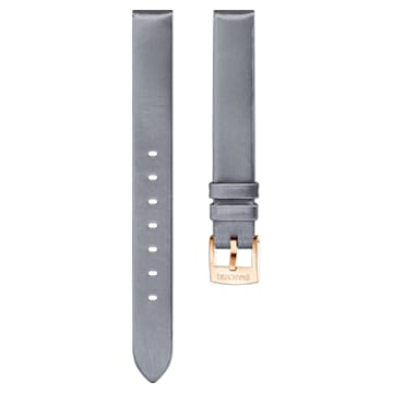 14mm Watch strap, Silk, Grey, Rose-gold tone plated - Swarovski, 5484613