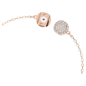 Dazzling Swan bracelet, Magnetic closure, Swan, Pink, Rose gold-tone plated - Swarovski, 5485877