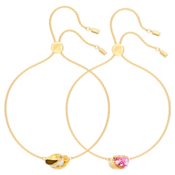 Nicest bracelet, Set (2), Cup of tea and cupcake, Multicolored, Gold-tone plated - Swarovski, 5486079