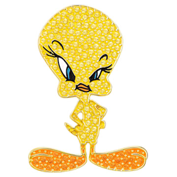 Looney Tunes Tweety Tie Pin, Yellow, Gold-tone plated - Swarovski, 5487641