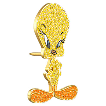 Looney Tunes Tweety Tie Pin, Yellow, Gold-tone plated - Swarovski, 5487641