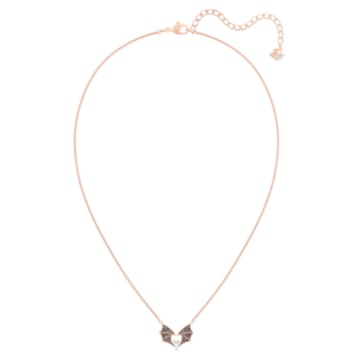 Prosperity necklace, Lucky bat, Multicoloured, Rose gold-tone plated - Swarovski, 5491564