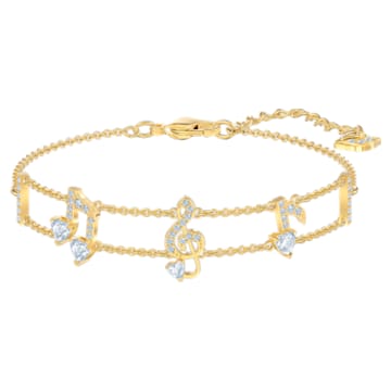 Pleasant Bracelet, White, Gold-tone plated - Swarovski, 5491658