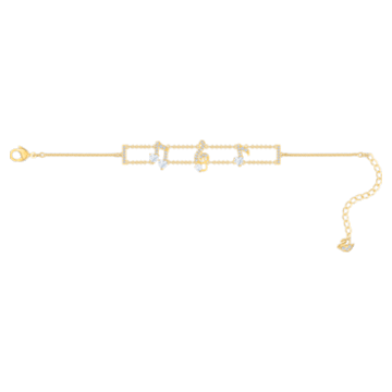 Pleasant Bracelet, White, Gold-tone plated - Swarovski, 5491658