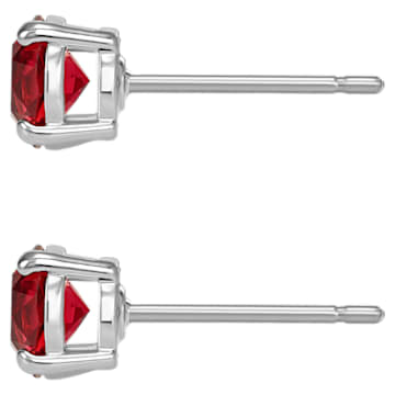Attract stud earrings, Medium, Red, Rhodium plated - Swarovski, 5493979