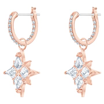 Swarovski Symbolic 드롭 이어링, 별, 화이트, 로즈골드 톤 플래팅 - Swarovski, 5494337