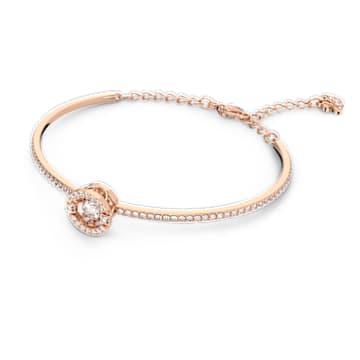 Swarovski Sparkling Dance 뱅글, 라운드 컷, 화이트, 로즈골드 톤 플래팅 - Swarovski, 5497483