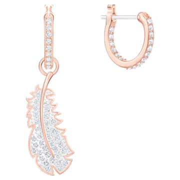 Nice drop earrings, White, Rose gold-tone plated - Swarovski, 5497872