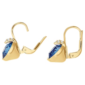 Bella V Pierced Earrings, Blue, Gold-tone plated - Swarovski, 5498875