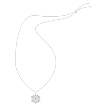 Magic Snow pendant, White, Rhodium plated - Swarovski, 5498960