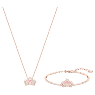 Bee A Queen set, Red, Rose gold-tone plated - Swarovski, 5501075