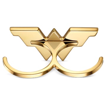 Fit Wonder Woman double ring, Wing, Gold tone, Mixed metal finish - Swarovski, 5502819