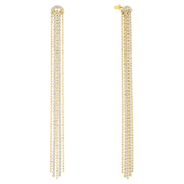 Fit drop earrings, White, Gold-tone plated - Swarovski, 5504572