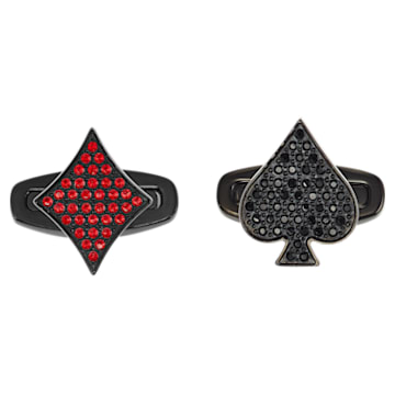 Unisex TaRot Magic Cufflinks, Red, Black PVD - Swarovski, 5504779