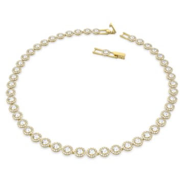 Angelic necklace, Round, White, Gold-tone plated - Swarovski, 5505468
