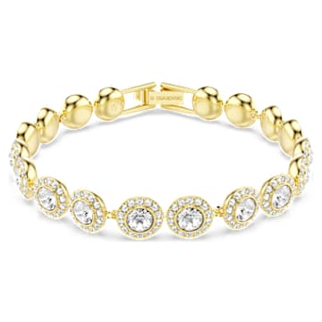Una Angelic Tennis bracelet Round cut Pave Medium White Gold tone plated by SWAROVSKI