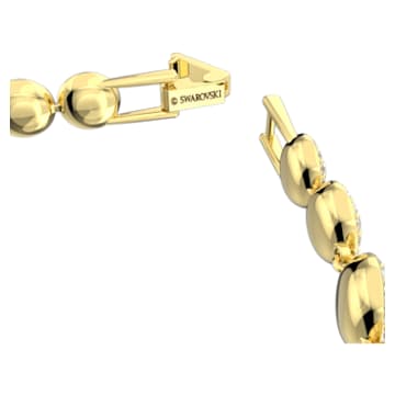 Angelic 手鏈, 圓形切割, 密鑲, 中碼, 白色, 鍍金色色調 - Swarovski, 5505469
