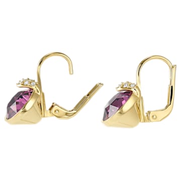 Bella V Pierced Earrings, Purple, Gold-tone plated - Swarovski, 5509404