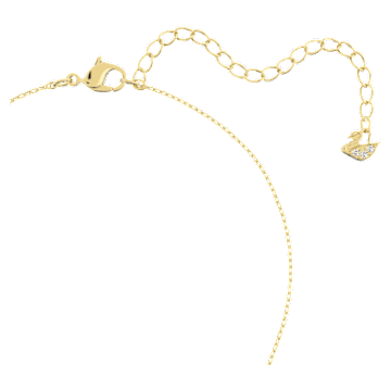 Solitaire pendant, Round cut, White, Gold-tone plated - Swarovski, 5511557