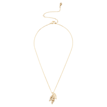 Graceful Bloom pendant, Brown, Gold-tone plated - Swarovski, 5511813