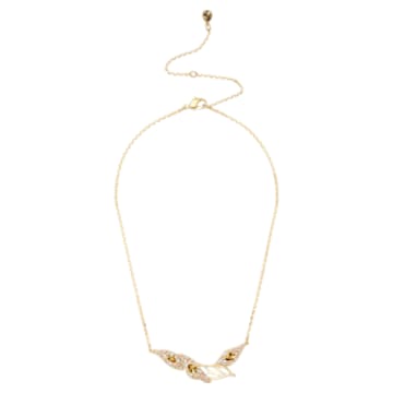 Graceful Bloom necklace, Brown, Gold-tone plated - Swarovski, 5511820