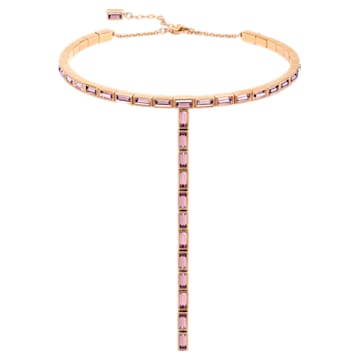 Fluid Necklace, Violet, Rose-gold tone plated - Swarovski, 5512013