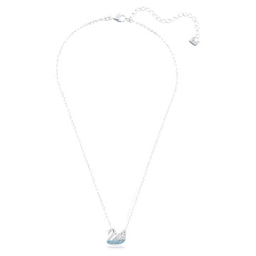 Swarovski Iconic Swan hanger, Swan, S, Blauw, Rodium toplaag - Swarovski, 5512094