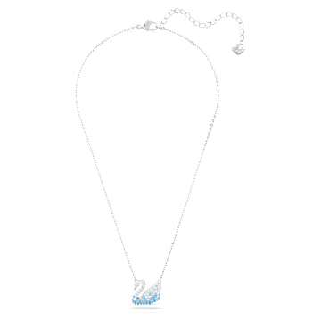 Swarovski Iconic Swan ペンダント, スワン, 中, ブルー, ロジウム・プレーティング - Swarovski, 5512095