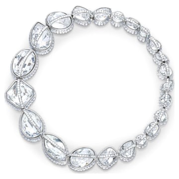Spectrum Shine necklace, White, Rhodium plated - Swarovski, 5512467