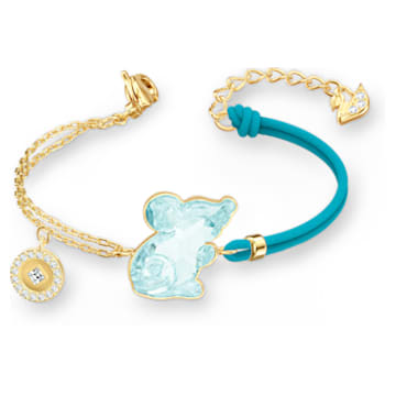 Chinese Zodiac Rat Bracelet, Aqua, Gold-tone plated - Swarovski, 5512645