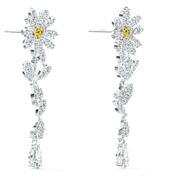 Eternal Flower 水滴形耳环, 花朵, 黄色, 混合金属润饰 - Swarovski, 5512655