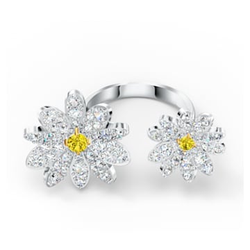 Eternal Flower open ring, Flower, Yellow, Mixed metal finish - Swarovski, 5512656