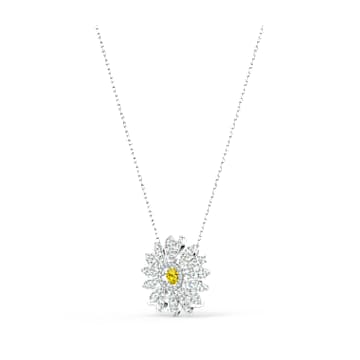 Pendentif Eternal Flower, Fleur, Jaune, Métal rhodié - Swarovski, 5512660