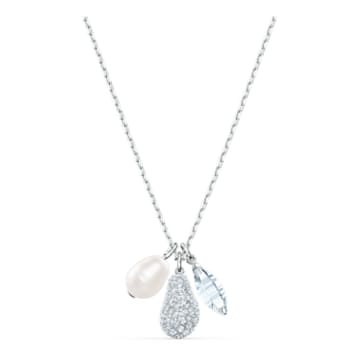 So Cool necklace, Cluster, White, Rhodium plated - Swarovski, 5512732