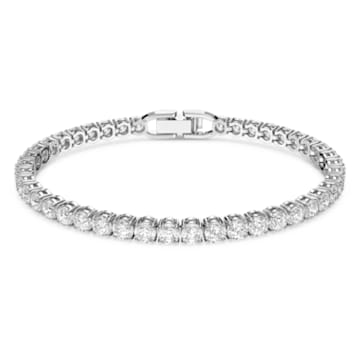 Tennis Deluxe bracelet, Round cut, White, Rhodium plated - Swarovski, 5513401