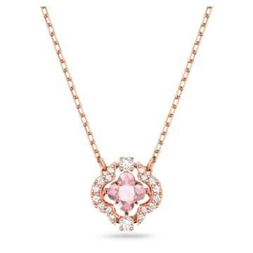 Swarovski Sparkling Dance 項鏈, 幸運草, 粉紅色, 鍍玫瑰金色調 - Swarovski, 5514488
