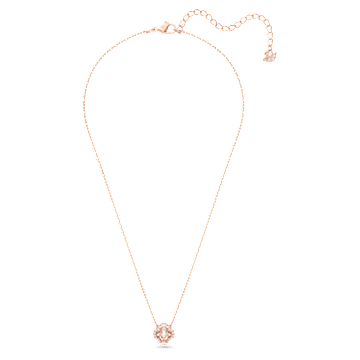 Swarovski Sparkling Dance necklace, Clover, Pink, Rose gold-tone plated - Swarovski, 5514488