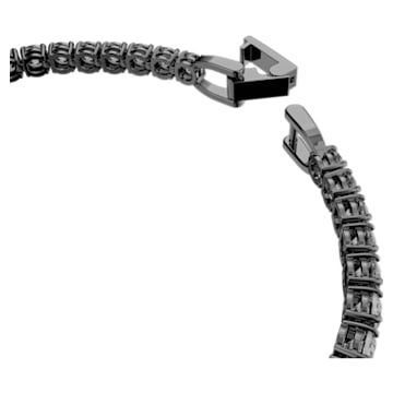 Tennis Deluxe bracelet, Round cut, Gray, Ruthenium plated - Swarovski, 5514655