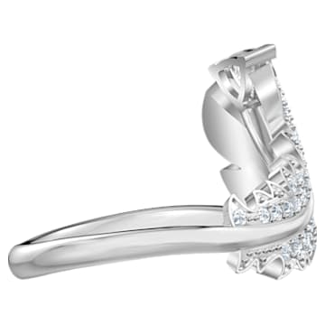 Nice motif ring, White, Rhodium plated - Swarovski, 5515026