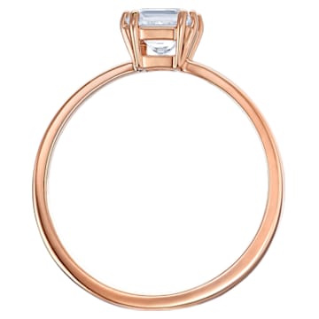 Attract ring, Square cut, White, Rose gold-tone plated - Swarovski, 5515777